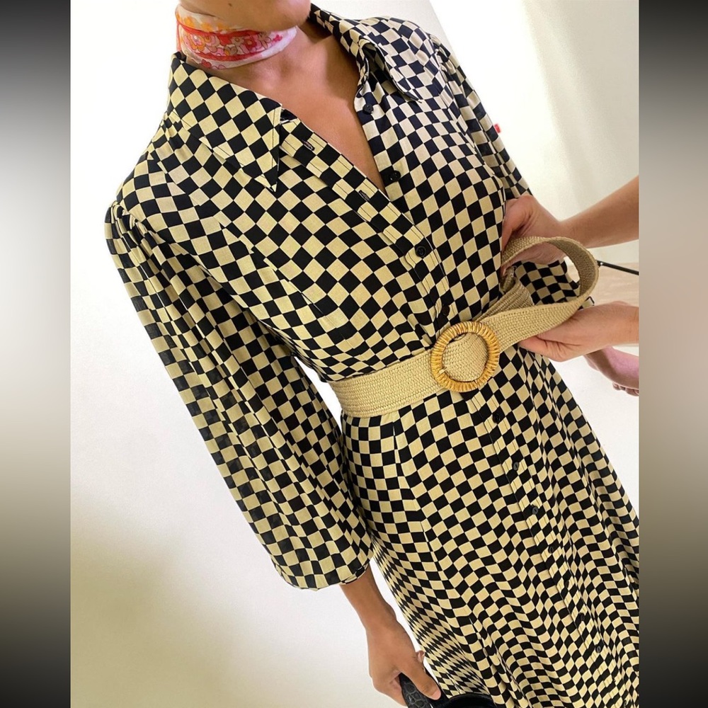 RIXO Maddison dress in a gorgeous checkered print, size small, worn once!